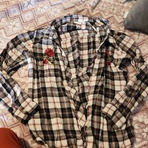 Empyre Black and White Plaid Shirt